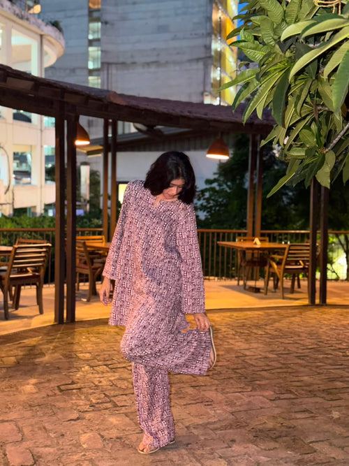 AHONE | Noor – Maroon Batik Co-Ord Set